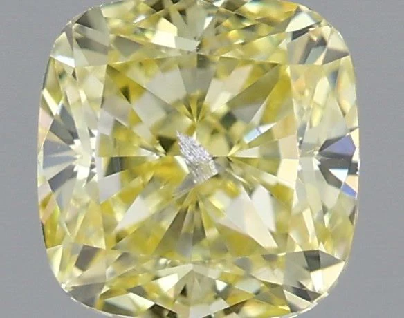 0.53 ct. Fancy Intense Yellow/I1 Cushion Modified Diamond