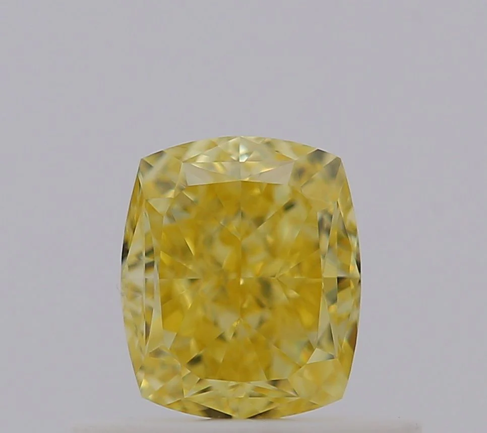 0.55 ct. Fancy Intense Yellow/VS1 Cushion Brilliant Diamond