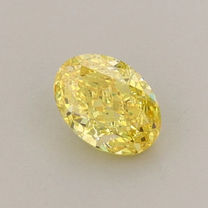 0.55 ct. Fancy Vivid Yellow/VS1 Oval Lab Grown Diamond