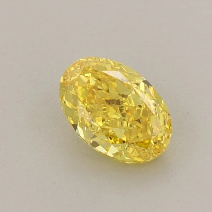 0.55 ct. Fancy Vivid Yellow/VS1 Oval Lab Grown Diamond