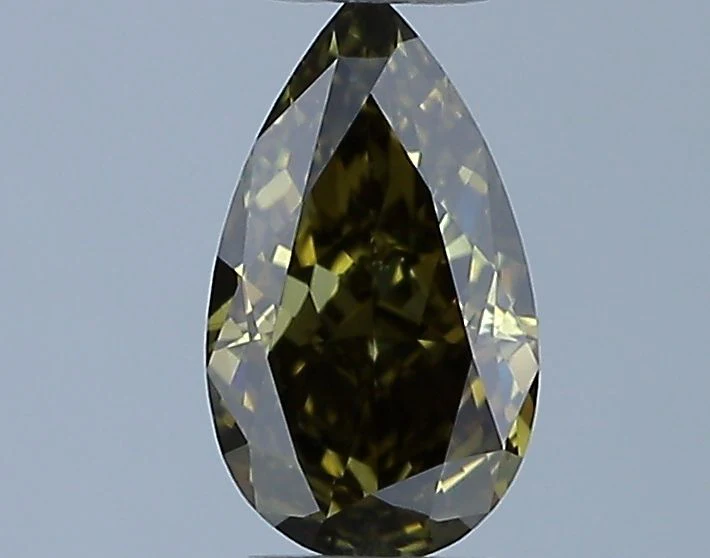 0.62 ct. Fancy Dark Greenish Brown/VVS2 Pear Diamond