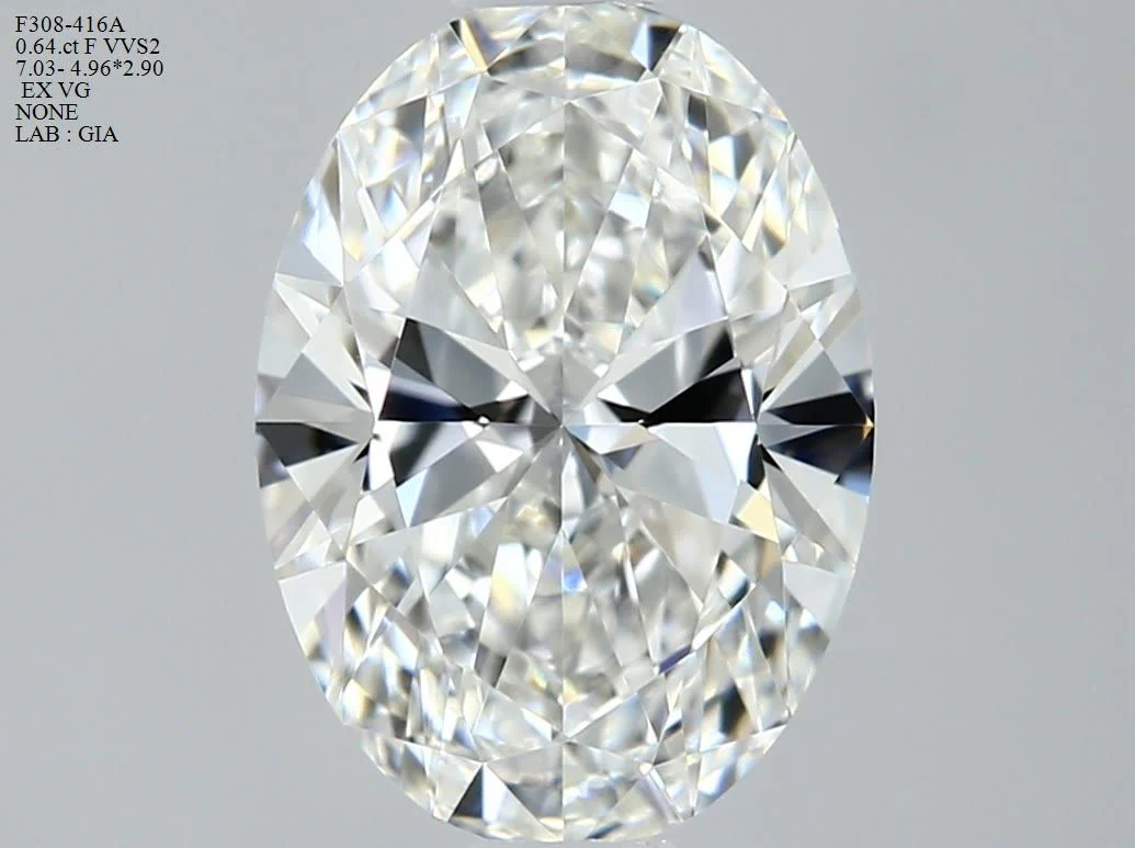 0.64 ct. F/VVS2 Oval Diamond