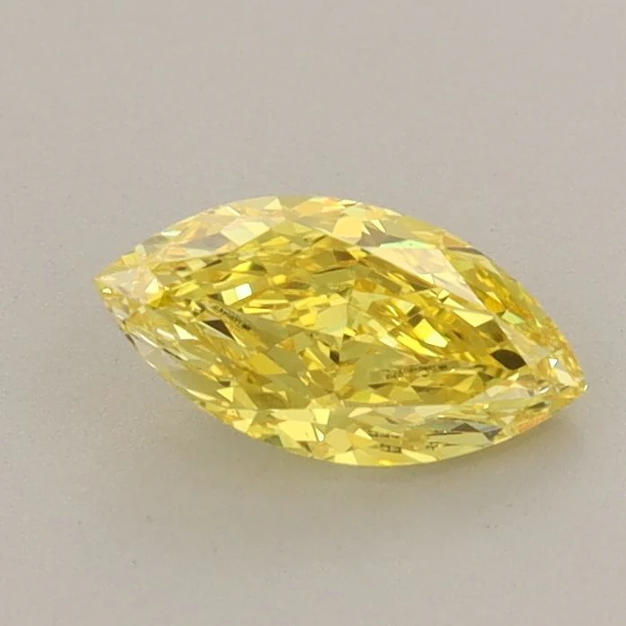 0.64 ct. Fancy Vivid Yellow/VS1 Marquise Lab Grown Diamond