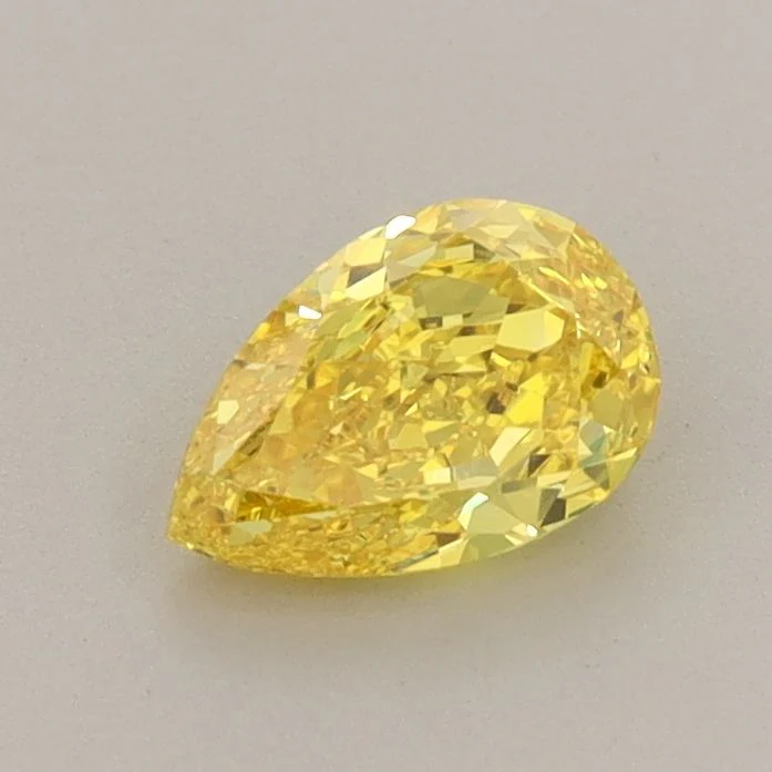 0.64 ct. Fancy Vivid Yellow/VS1 Pear Lab Grown Diamond