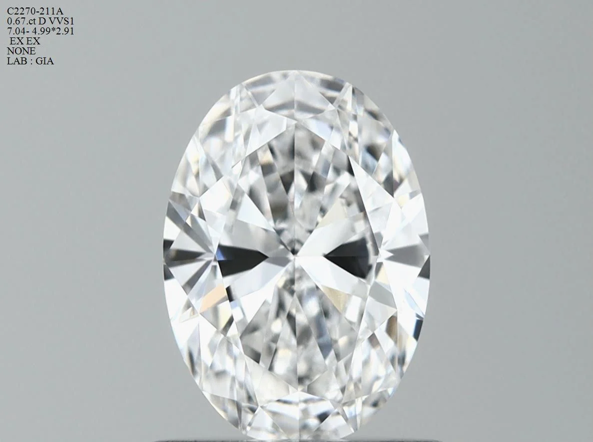 0.67 ct. D/VVS1 Oval Diamond