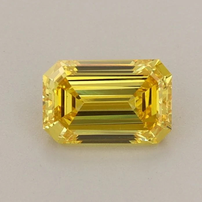 0.68 ct. Fancy Vivid Yellow/VS1 Emerald Lab Grown Diamond