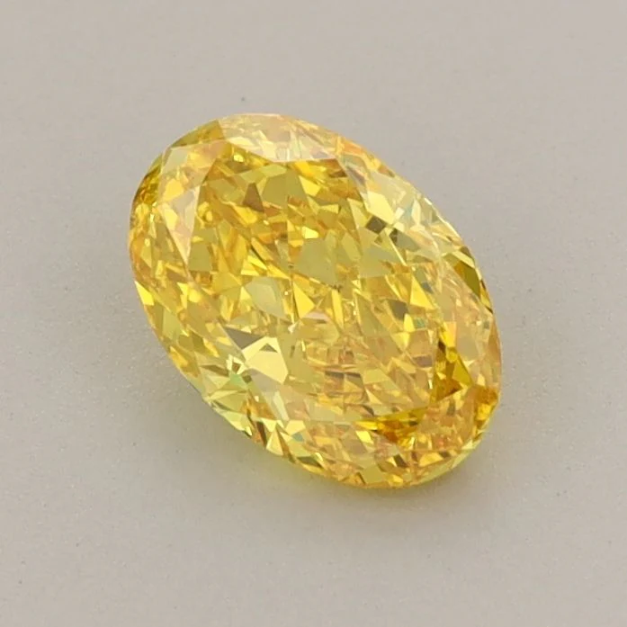 0.70 ct. Fancy Vivid Yellow/VS1 Oval Lab Grown Diamond