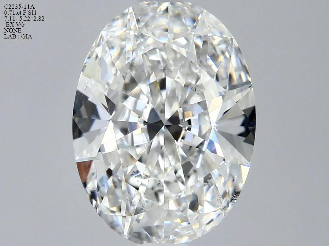 0.71 ct. F/SI1 Oval Diamond