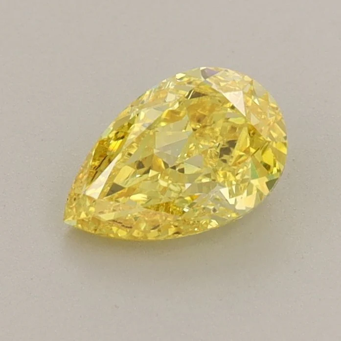 0.76 ct. Fancy Vivid Yellow/VS1 Pear Lab Grown Diamond