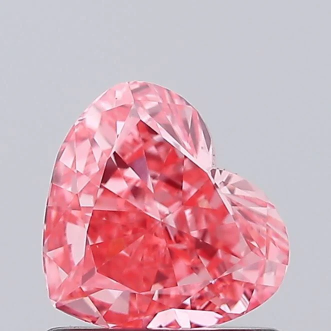 0.77 ct. Fancy Vivid Pink/VVS2 Heart Lab Grown Diamond