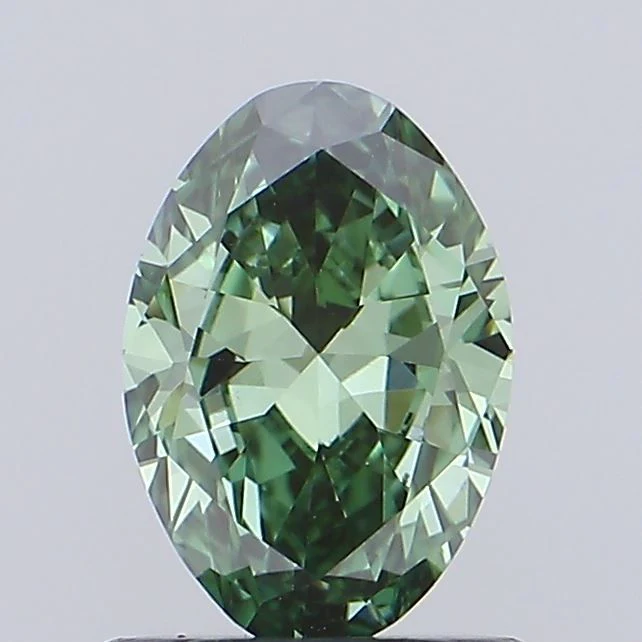 0.80 ct. Fancy Vivid Green/VVS2 Oval Lab Grown Diamond