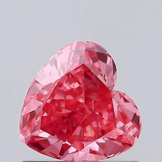 0.81 ct. Fancy Vivid Pink/VS2 Heart Lab Grown Diamond
