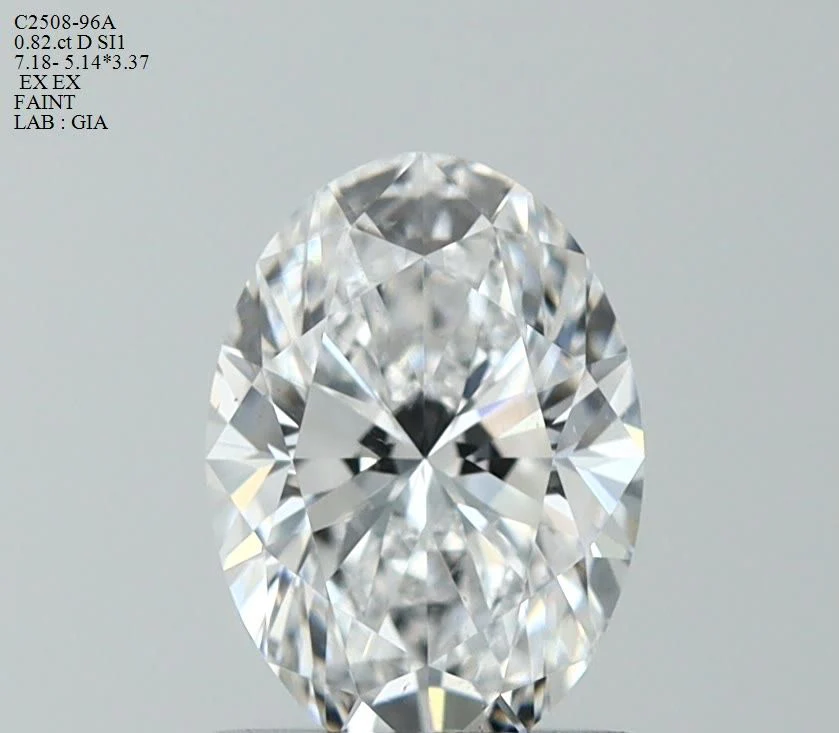 0.82 ct. D/SI1 Oval Diamond