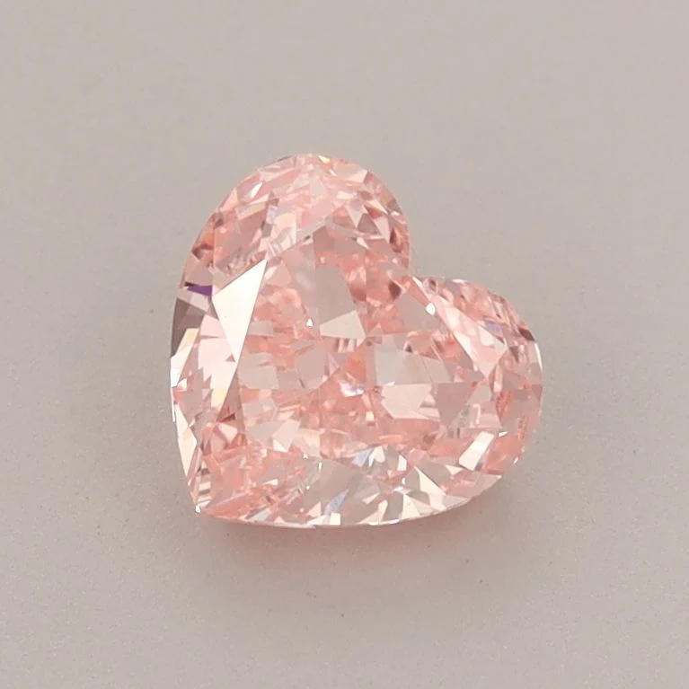 0.88 ct. Fancy Vivid Pink/VVS2 Heart Lab Grown Diamond