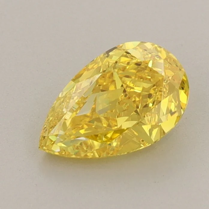0.93 ct. Fancy Vivid Yellow/VVS2 Pear Lab Grown Diamond
