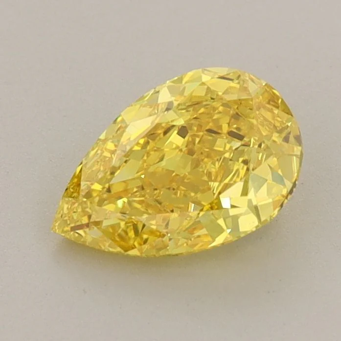 0.96 ct. Fancy Vivid Yellow/VS1 Pear Lab Grown Diamond