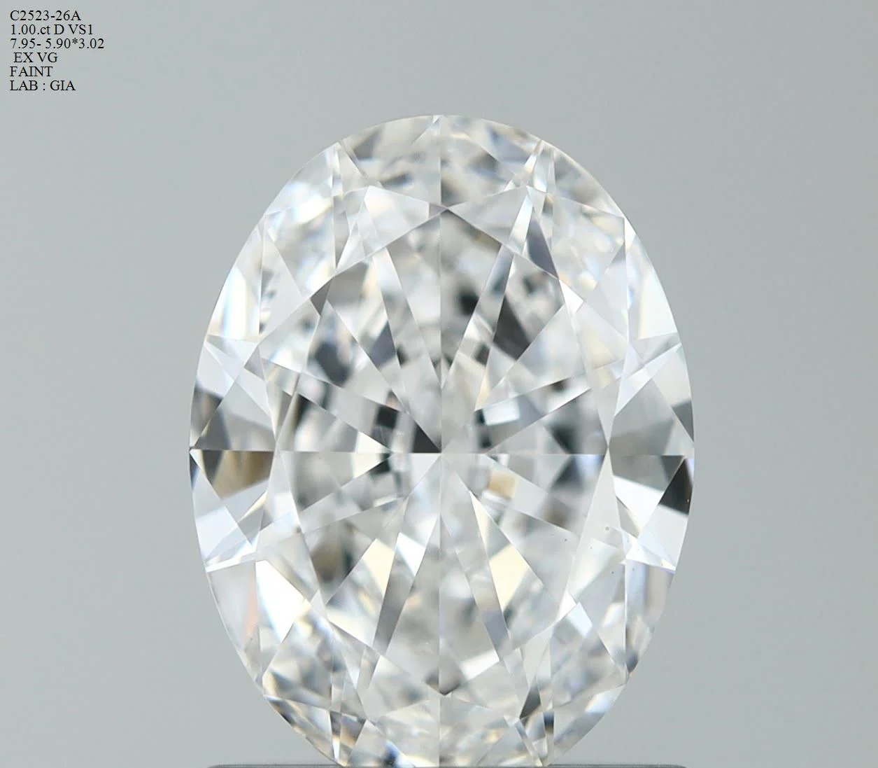 1.00 ct. D/VS1 Oval Diamond