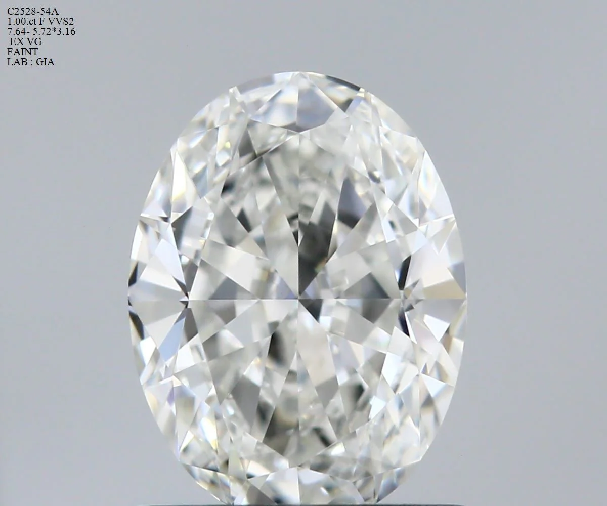 1.00 ct. F/VVS2 Oval Diamond