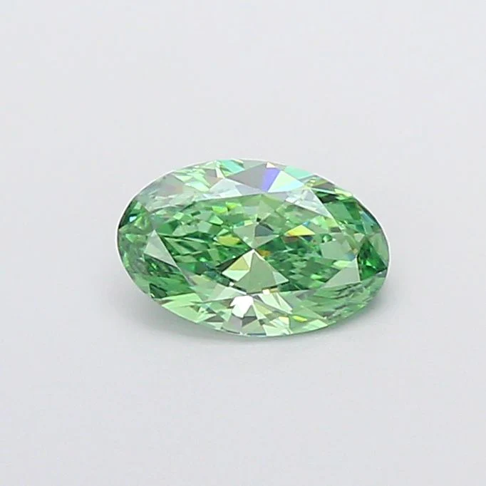1.00 ct. Fancy Vivid Green/VS1 Oval Lab Grown Diamond