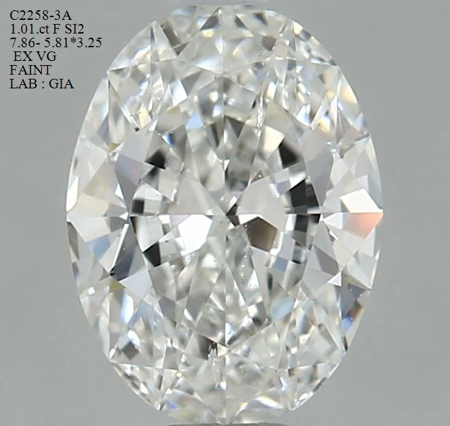 1.01 ct. F/SI2 Oval Diamond
