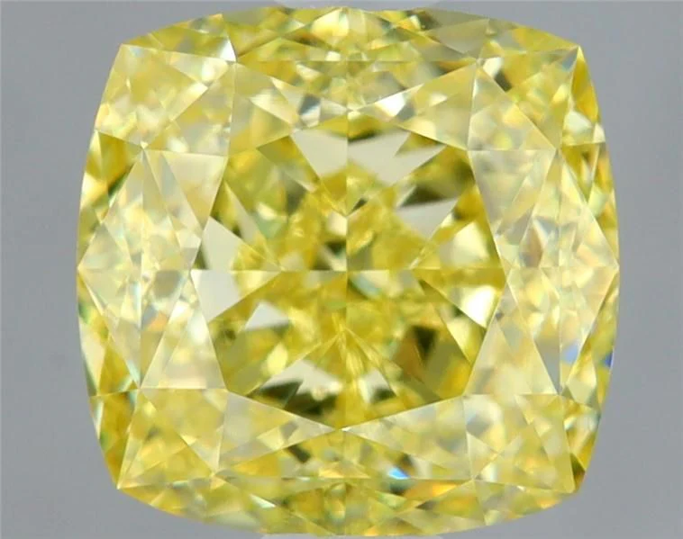 1.01 ct. Fancy Intense Yellow/VS1 Cushion Brilliant Diamond