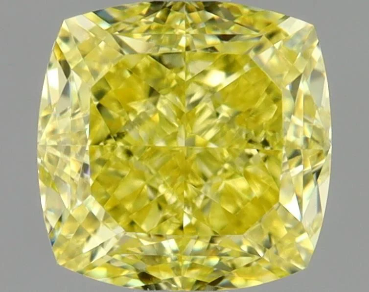 1.01 ct. Fancy Intense Yellow/VVS1 Cushion Modified Diamond