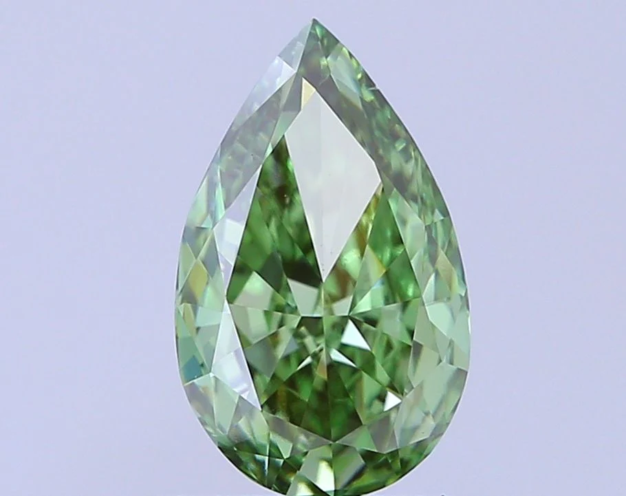 1.01 ct. Fancy Vivid Green/VS1 Pear Lab Grown Diamond - Image 2