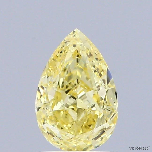 1.01 ct. Fancy Vivid Yellow/SI1 Pear Lab Grown Diamond
