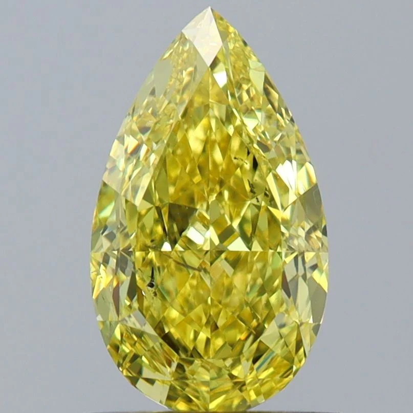 1.01 ct. Fancy Vivid Yellow/SI2 Pear Diamond