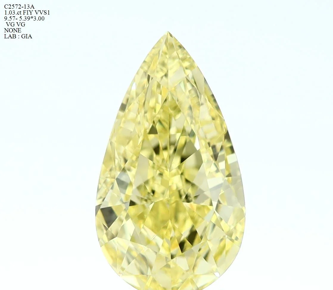1.03 ct. Fancy Intense Yellow/VVS1 Pear Diamond