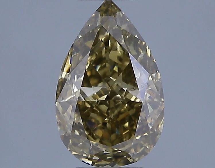 1.04 ct. Fancy Dark Yellow/SI2 Pear Diamond