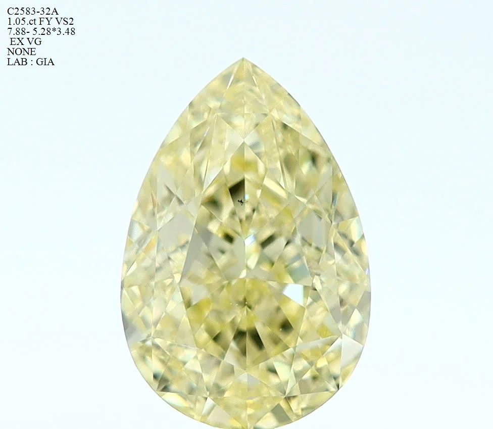 1.05 ct. Fancy Yellow/VS2 Pear Diamond