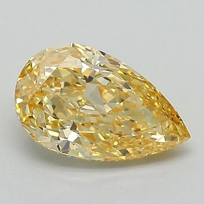 1.07 ct. Fancy Vivid Yellow/VVS2 Pear Lab Grown Diamond