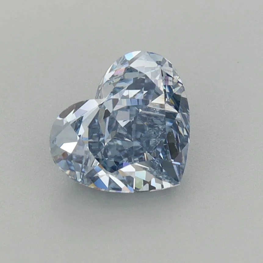 1.08 ct. Fancy Vivid Blue/VVS2 Heart Lab Grown Diamond