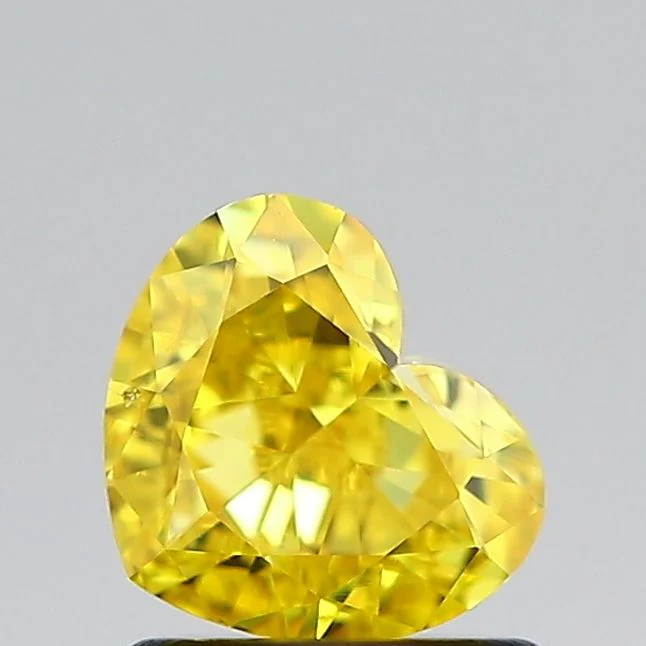 1.08 ct. Fancy Vivid Yellow/VS1 Heart Lab Grown Diamond