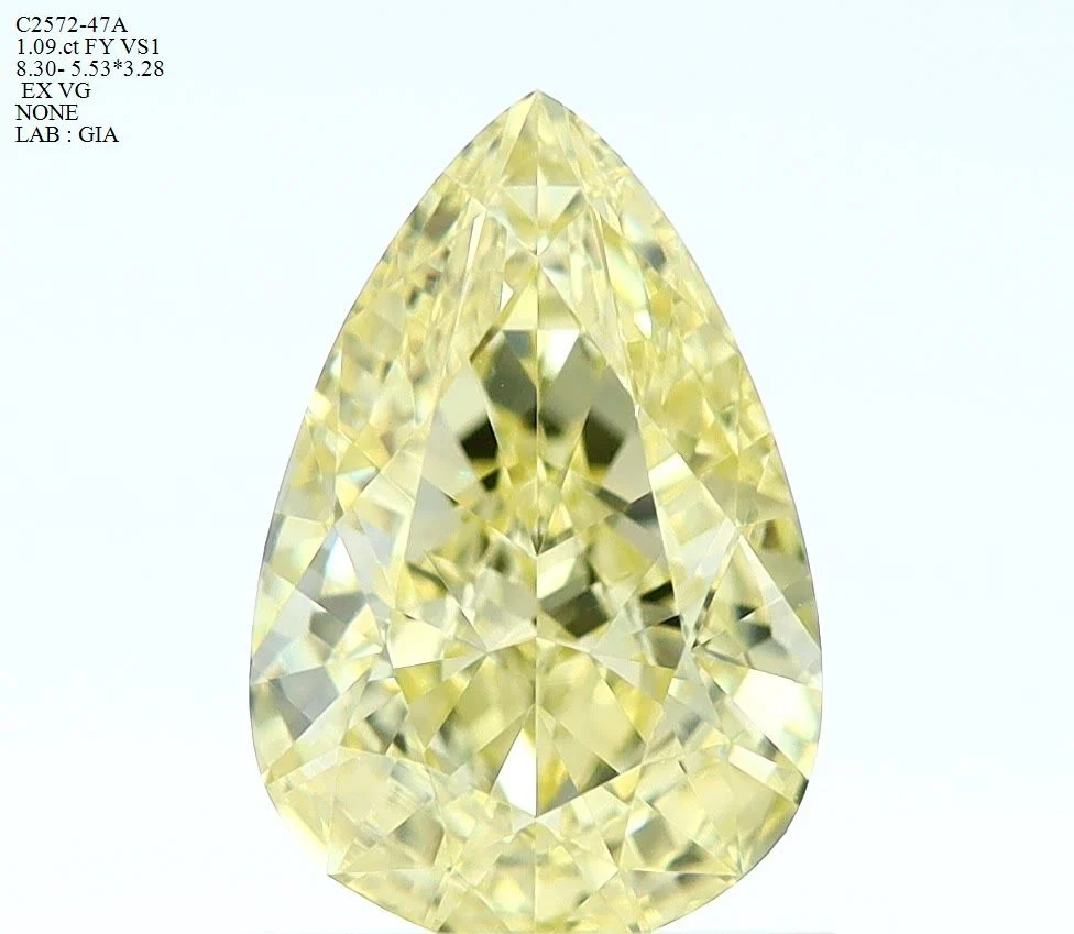 1.09 ct. Fancy Yellow/VS1 Pear Diamond