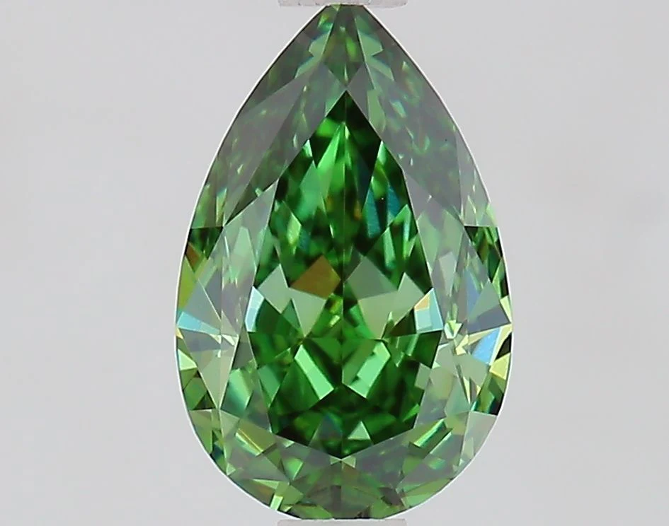 1.10 ct. Fancy Vivid Green/VVS2 Pear Lab Grown Diamond