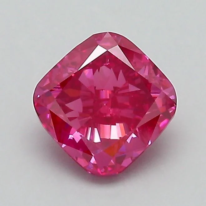 1.10 ct. Fancy Vivid Pink/VS2 Cushion Brilliant Lab Grown Diamond