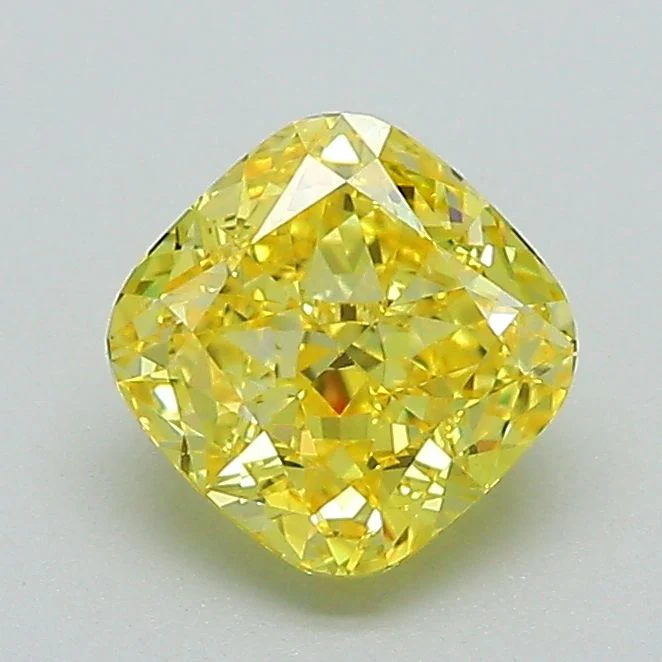1.10 ct. Fancy Vivid Yellow/VS1 Cushion Brilliant Lab Grown Diamond