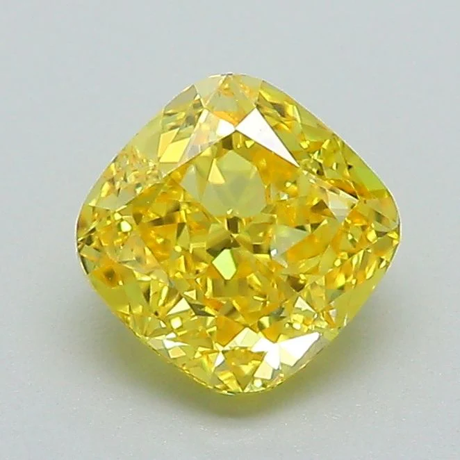 1.10 ct. Fancy Vivid Yellow/VS1 Cushion Brilliant Lab Grown Diamond