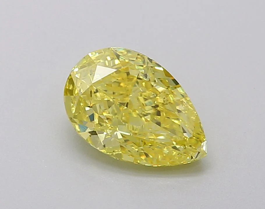 1.16 ct. Fancy Vivid Yellow/VS1 Pear Lab Grown Diamond