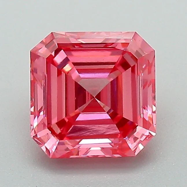 1.17 ct. Fancy Vivid Pink/VS1 Sq. Emerald Lab Grown Diamond