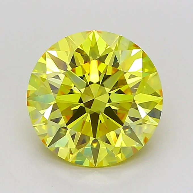 1.20 ct. Fancy Vivid Yellow/VVS2 Round Lab Grown Diamond