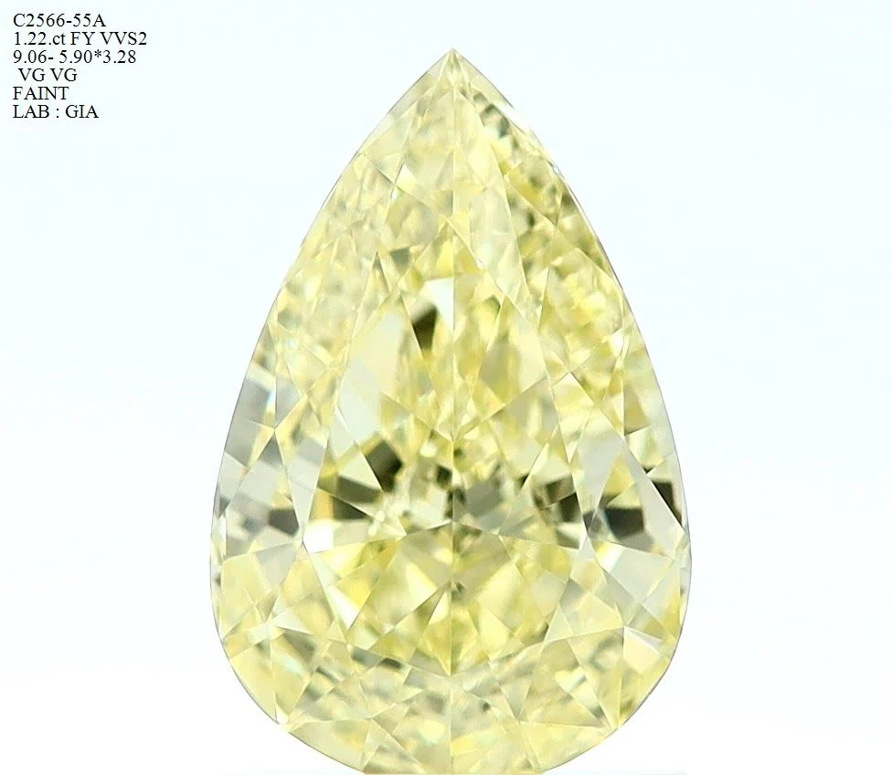 1.22 ct. Fancy Yellow/VVS2 Pear Diamond