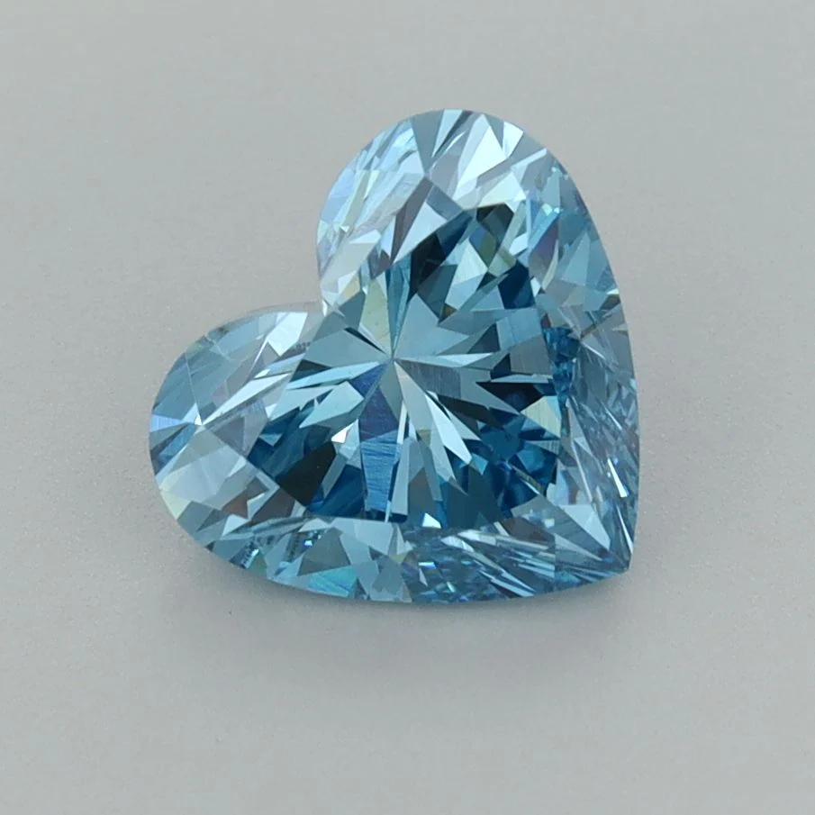 1.48 ct. Fancy Vivid Blue/VS1 Heart Lab Grown Diamond