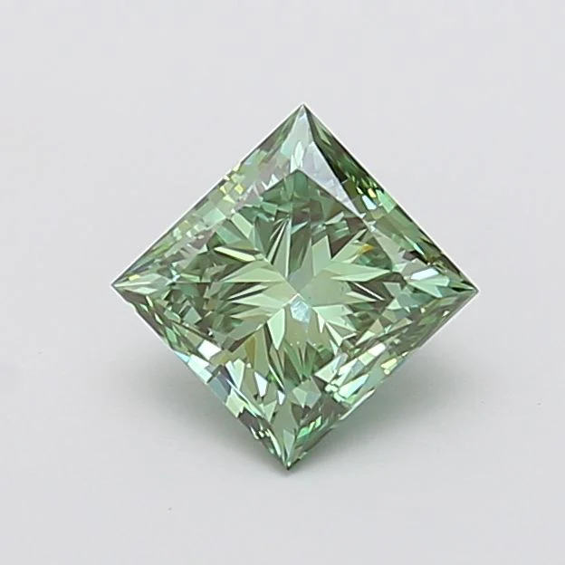 1.50 ct. Fancy Vivid Green/VVS2 Princess Lab Grown Diamond