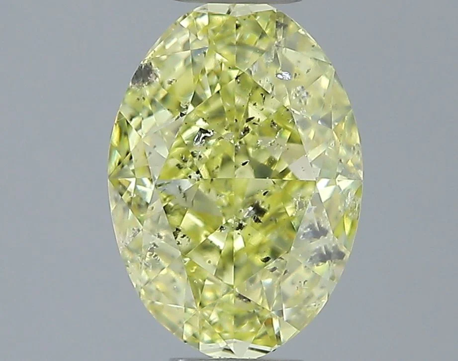 1.51 ct. Fancy Intense Yellow/I2 Oval Diamond