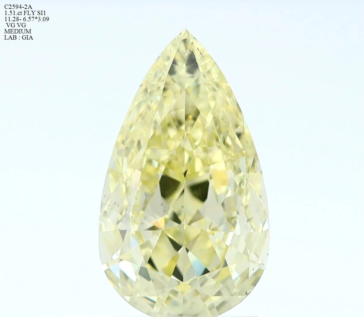 1.51 ct. Fancy Light Yellow/SI1 Pear Diamond