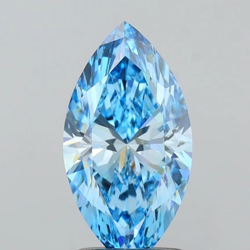 1.52 ct. Fancy Vivid Blue/VVS2 Marquise Lab Grown Diamond