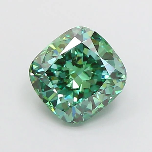 1.52 ct. Fancy Vivid Green/VS1 Cushion Modified Lab Grown Diamond